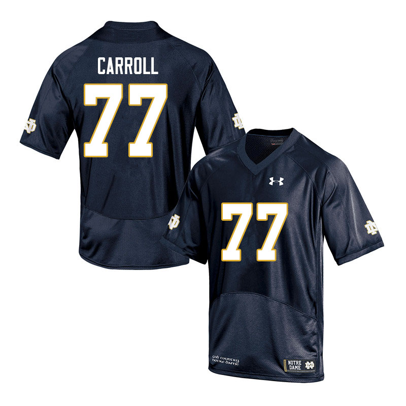 Men #77 Quinn Carroll Notre Dame Fighting Irish College Football Jerseys Sale-Navy